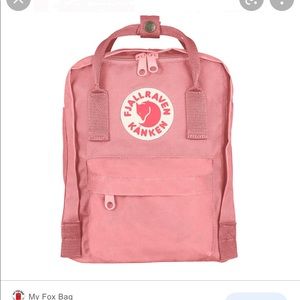 Pink mini fjallraven kanken backpack
